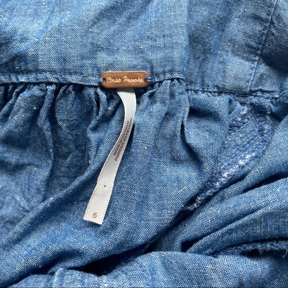 Free People Mini Chambray Dress Size 6 - Picture 4 of 11